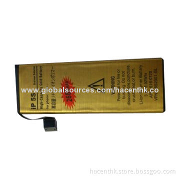 Best Quality 3.7V 2680mAh gold battery for iPhone 5S, made in China